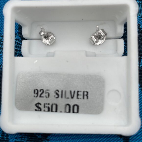 Sterling Silver Dog Shaped Stud Earrings - Picture 4 of 4